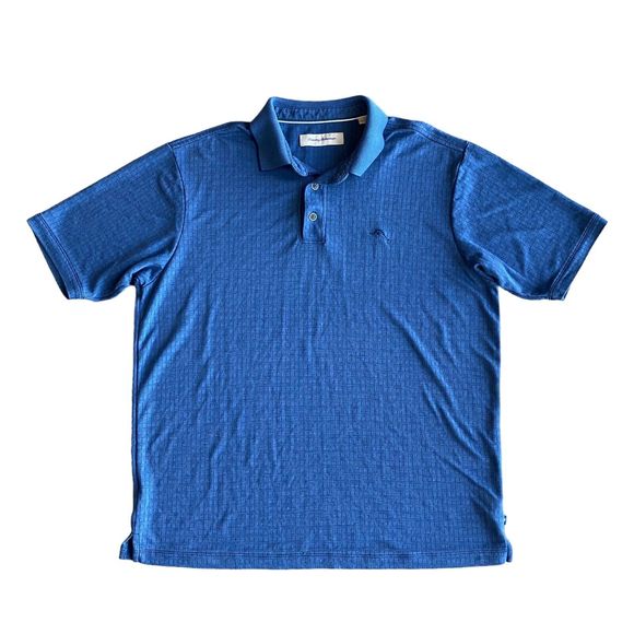 Tommy Bahama Polo Shirt Men's L Blue Short Sleeve Modal Blend Collared - Picture 1 of 7